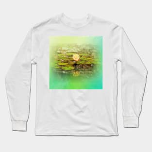Dream Serenity - Yellow Water Lily Flowers Long Sleeve T-Shirt